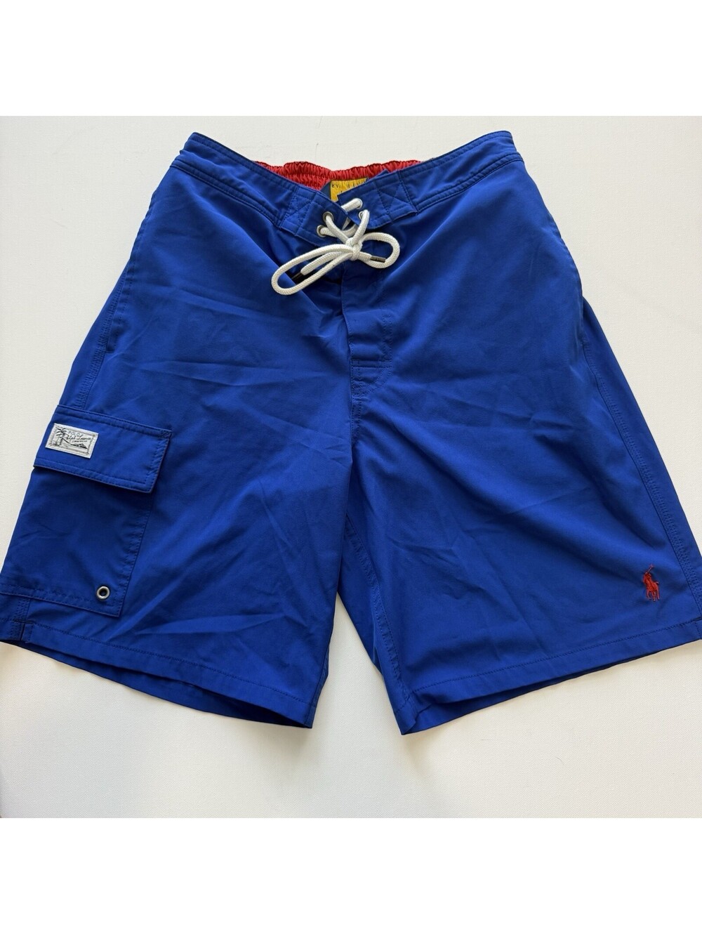 Polo Ralph Lauren Mens S Swim Trunks Blue Cargo Board Shorts Red Pony Logo